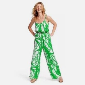 LILLY PULITZER for Target Boom Boom Jumpsuit Green White Romper Size Small